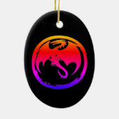 Neon Dragon Black Keramik Ornament (Hinten)