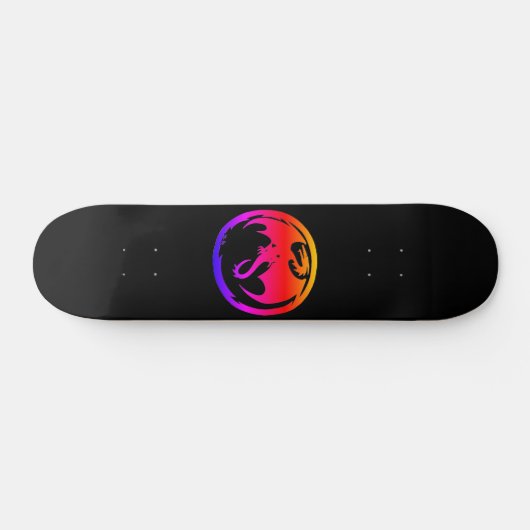 Neon Dragon Black Skateboard (Horizontal)