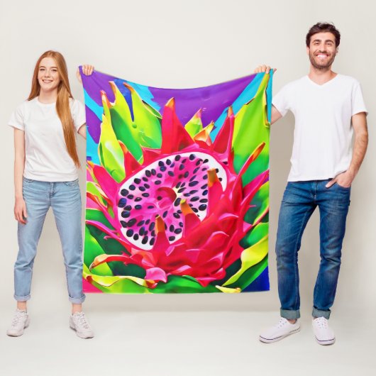 Neon Dragon Fruit Splendor Fleecedecke (Beispiel)