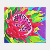 Neon Dragon Fruit Splendor Fleecedecke (Vorderseite (Horizontal))