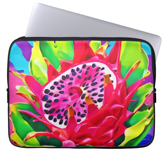 Neon Dragon Fruit Splendor Laptopschutzhülle (Vorderseite)