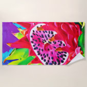 Neon Dragon Fruit Splendor Strandtuch (Vorderseite)