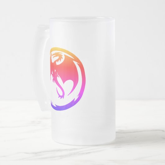Neon Dragon mattierte Tasse (Vorderseite Links)