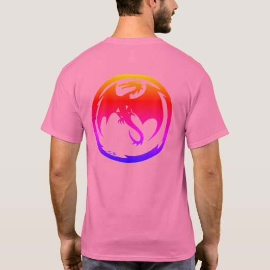 Neon Dragon men pink T-shirt back (Rückseite)