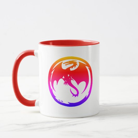 Neon Dragon - Rote Combo-Tasse Tasse (Links)