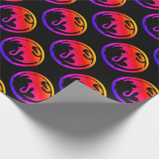 Neon Dragon schwarz-matt Packpapier Medium (Ecke)