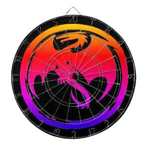 Neon Dragon schwarzes Dartboard Dartscheibe