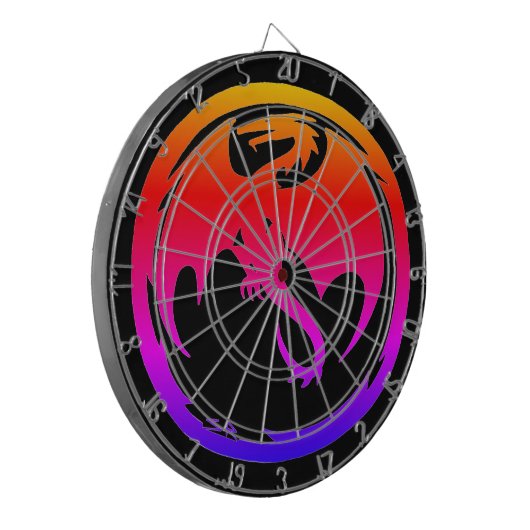 Neon Dragon schwarzes Dartboard Dartscheibe (Vorderseite Links)