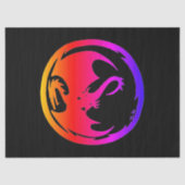 Neon Dragon Schwarztaschpapier groß Seidenpapier (Vorderseite)