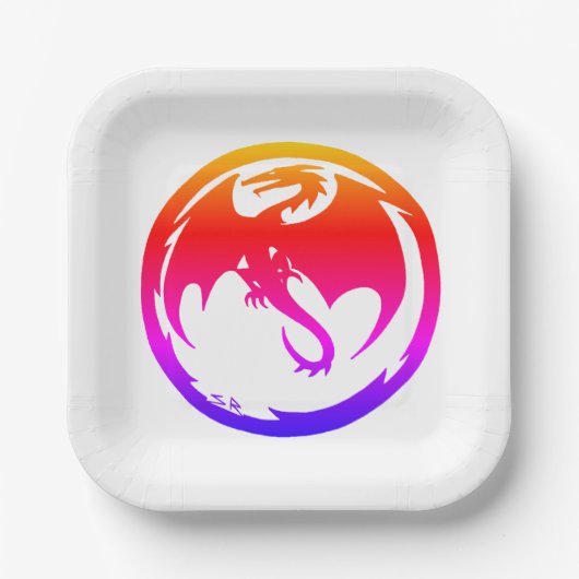 Neon Dragon Teller (Vorderseite)