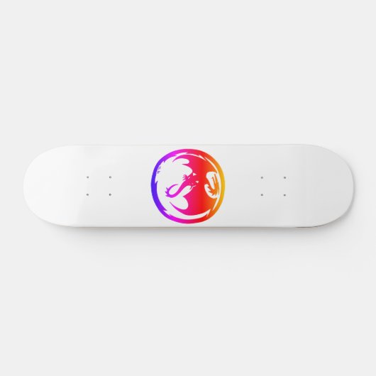 Neon Dragon weiße Skateboard (Horizontal)
