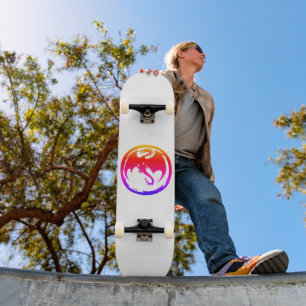 Neon Dragon weiße Skateboard
