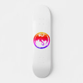 Neon Dragon weiße Skateboard (Vorne)