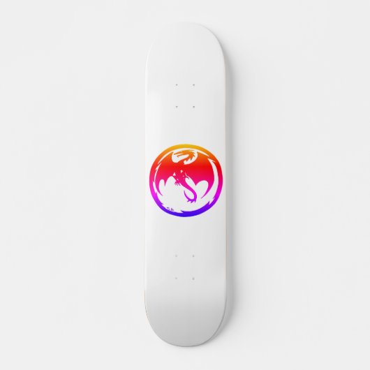 Neon Dragon weiße Skateboard (Vorne)