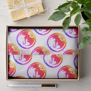 Neon Dragon weißes Papiermedium Seidenpapier