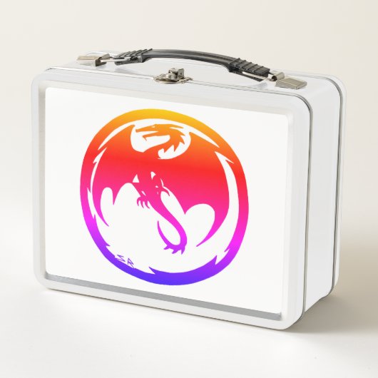 Neon Dragon White Lunchbox (Vorderseite)