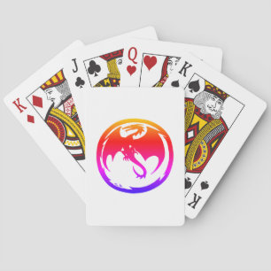 Neon Dragon white Poker spielt Karten Spielkarten