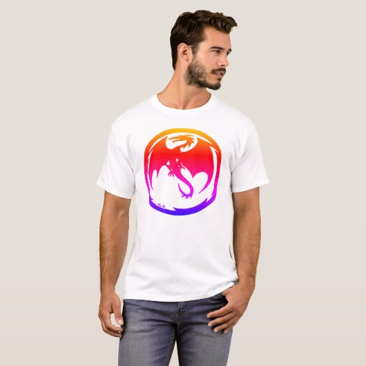 Neon Dragon white T - Shirt (Vorne ganz)