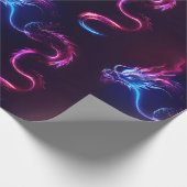 Neon Dragon Wrapping Paper Geschenkpapier (Ecke)