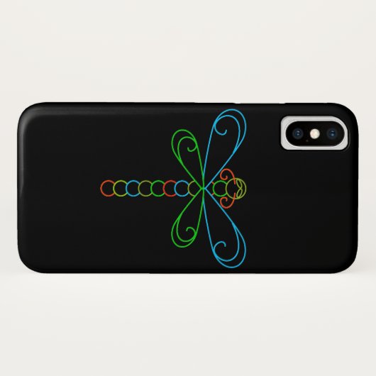 Neon Dragonfly Case-Mate iPhone Hülle (Rückseite (Horizontal))