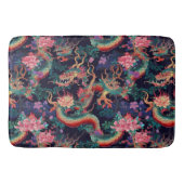 Neon Dragons und Blume Badematte (Vorderseite)