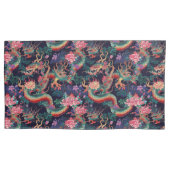 Neon Dragons und Blume Kissenbezug (Vorderseite-Links)