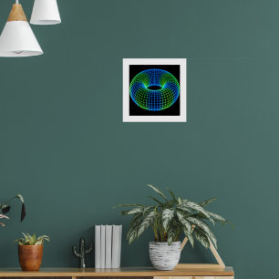 Neon-Drahtgitter-Torus Poster