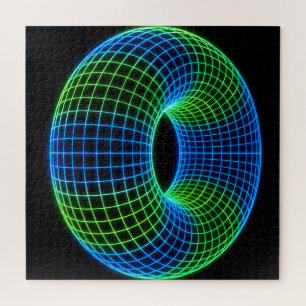 Neon-Drahtgitter-Torus Puzzle