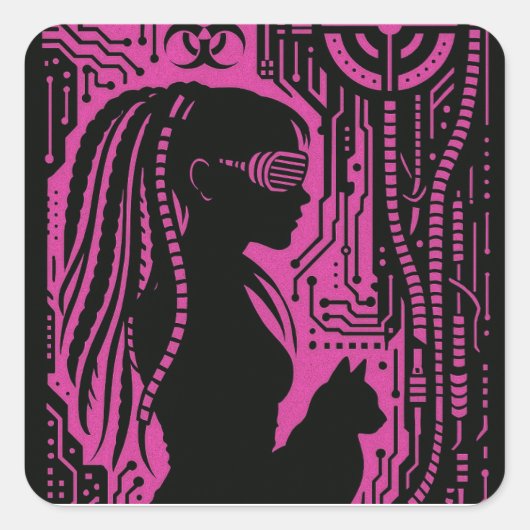 Neon-Dread-Protokoll Quadratischer Aufkleber (Vorderseite)