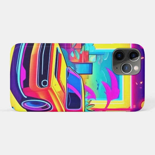 Neon Dream Car Escape Case-Mate iPhone Hülle (Rückseite (Horizontal))