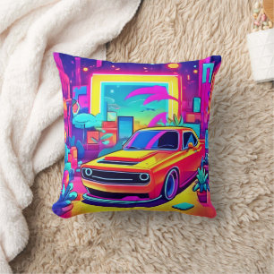 Neon Dream Car Escape Kissen