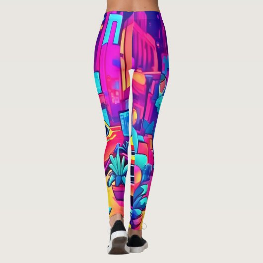 Neon Dream Car Escape Leggings (Rückseite)