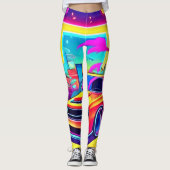 Neon Dream Car Escape Leggings (Vorderseite)