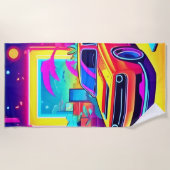 Neon Dream Car Escape Strandtuch (Vorderseite)