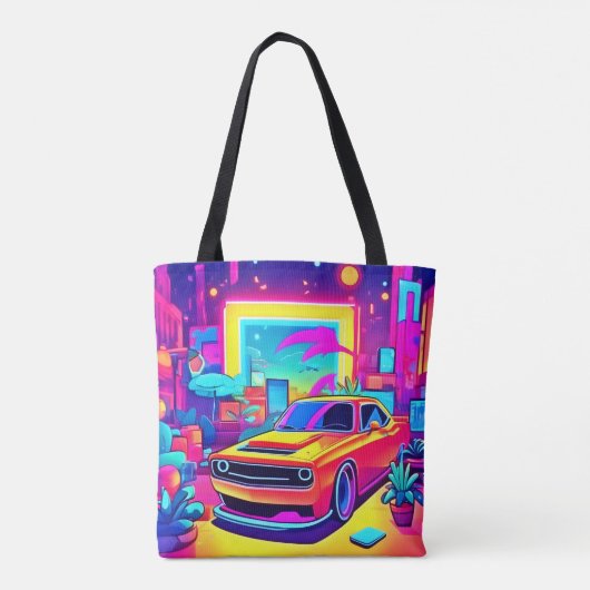 Neon Dream Car Escape Tasche (Rückseite)