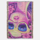 Neon Dream Girl mit BläserSonnenbrille Decke (Vorderseite Vertikal)