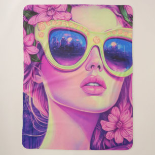 Neon Dream Girl mit BläserSonnenbrille Sherpadecke