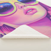 Neon Dream Girl mit BläserSonnenbrille Sherpadecke (3/4)