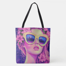 Neon Dream Girl mit BläserSonnenbrille Tasche