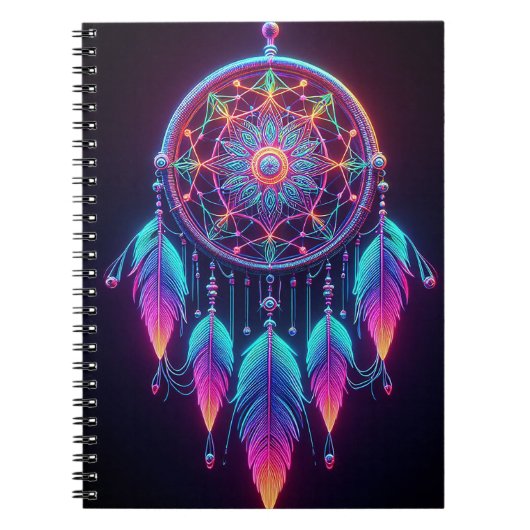 Neon Dreamcatcher Notizblock (Vorderseite)