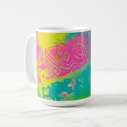 Neon Dreams Abstrakt Kaffeetasse (Vorderseite Links)