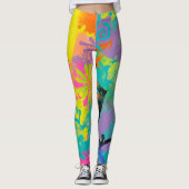 Neon Dreams Abstrakt Leggings (Vorderseite)