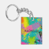 Neon Dreams Abstrakt Schlüsselanhänger (Vorderseite links)