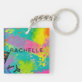 Neon Dreams Abstrakt Schlüsselanhänger (Rückseite)