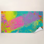 Neon Dreams Abstrakt Strandtuch (Vorderseite)