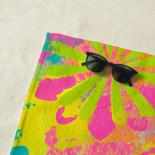 Neon Dreams Abstrakt Strandtuch