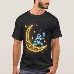 Neon Dreams: Astronaut auf dem Mond T-Shirt