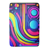 Neon Dreams: Eine psychedelische digitale Odyssey Badematte (Vorderseite Vertikal)