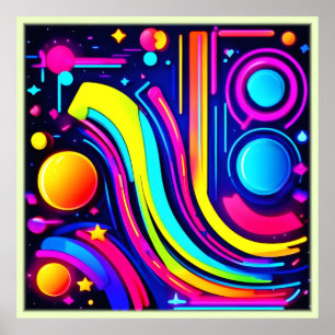 Neon Dreams: Eine psychedelische digitale Odyssey Poster