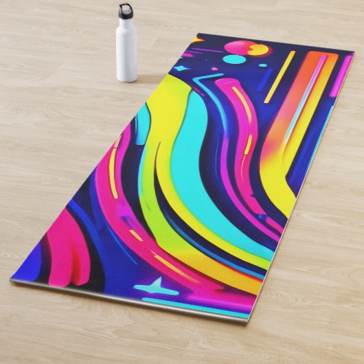 Neon Dreams: Eine psychedelische digitale Odyssey Yogamatte (Beispiel)